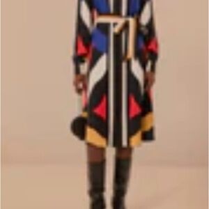 FARM Rio Vibrant Geometric Long Sleeve Dress